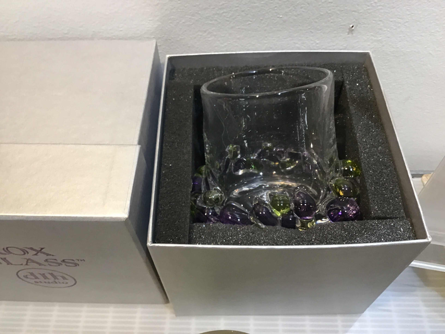 Rox Glasses set with decorative stones in black foam gift box