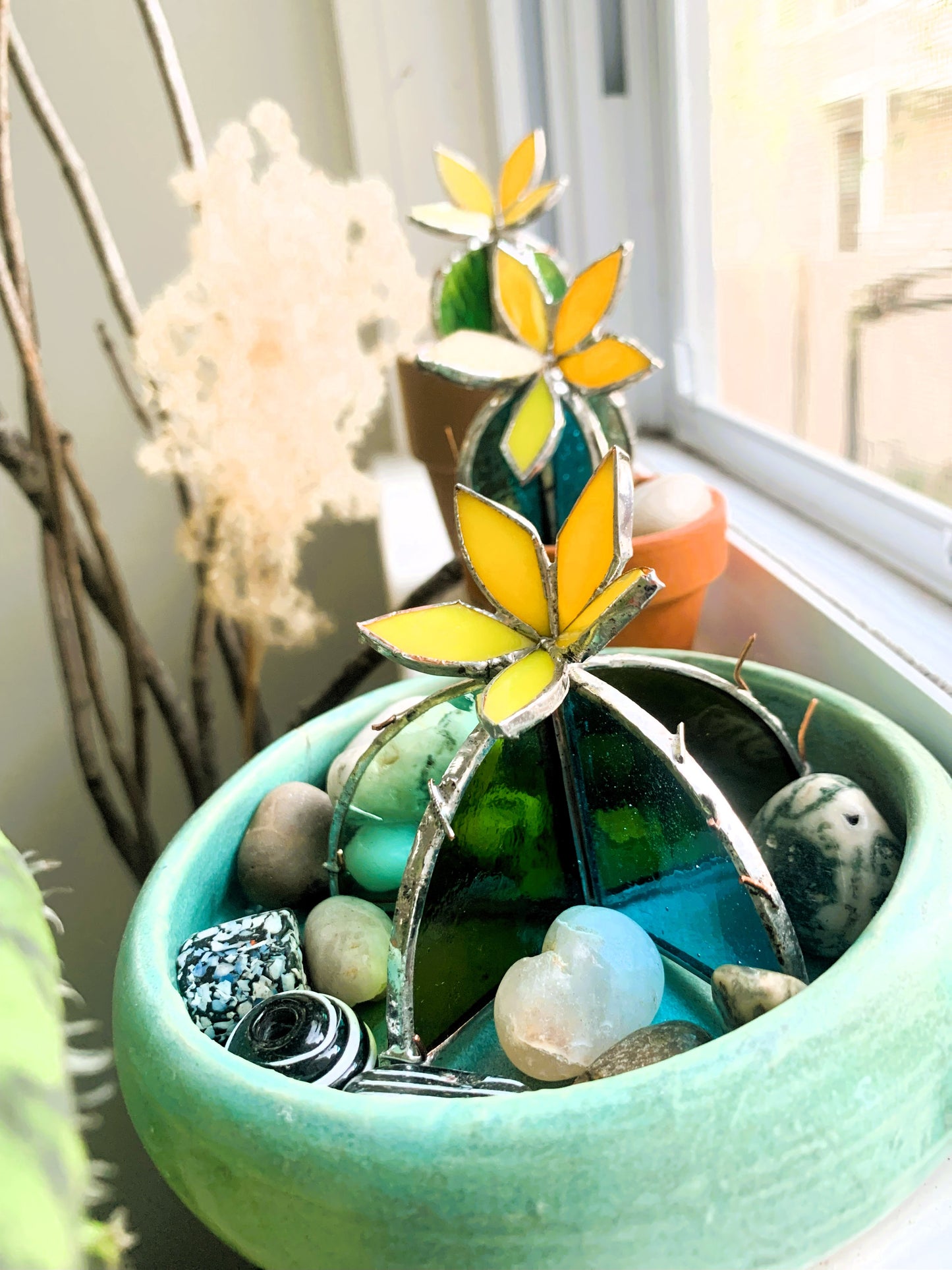 Make Your Own Stained Glass 3D Succulent Plant with Pot