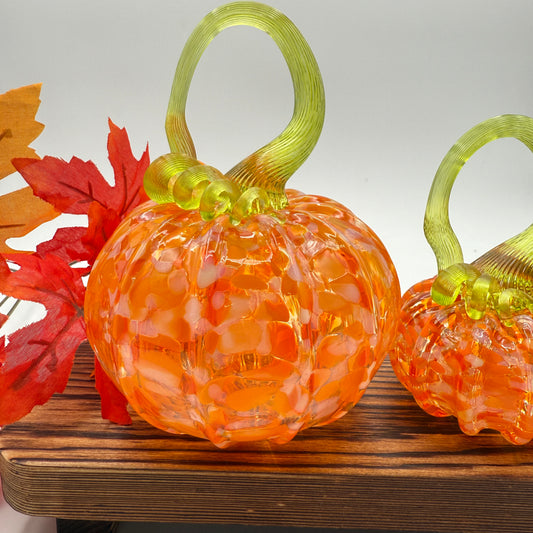 Fall Special Glass Pumpkin Orange Creamsicle Home Decor