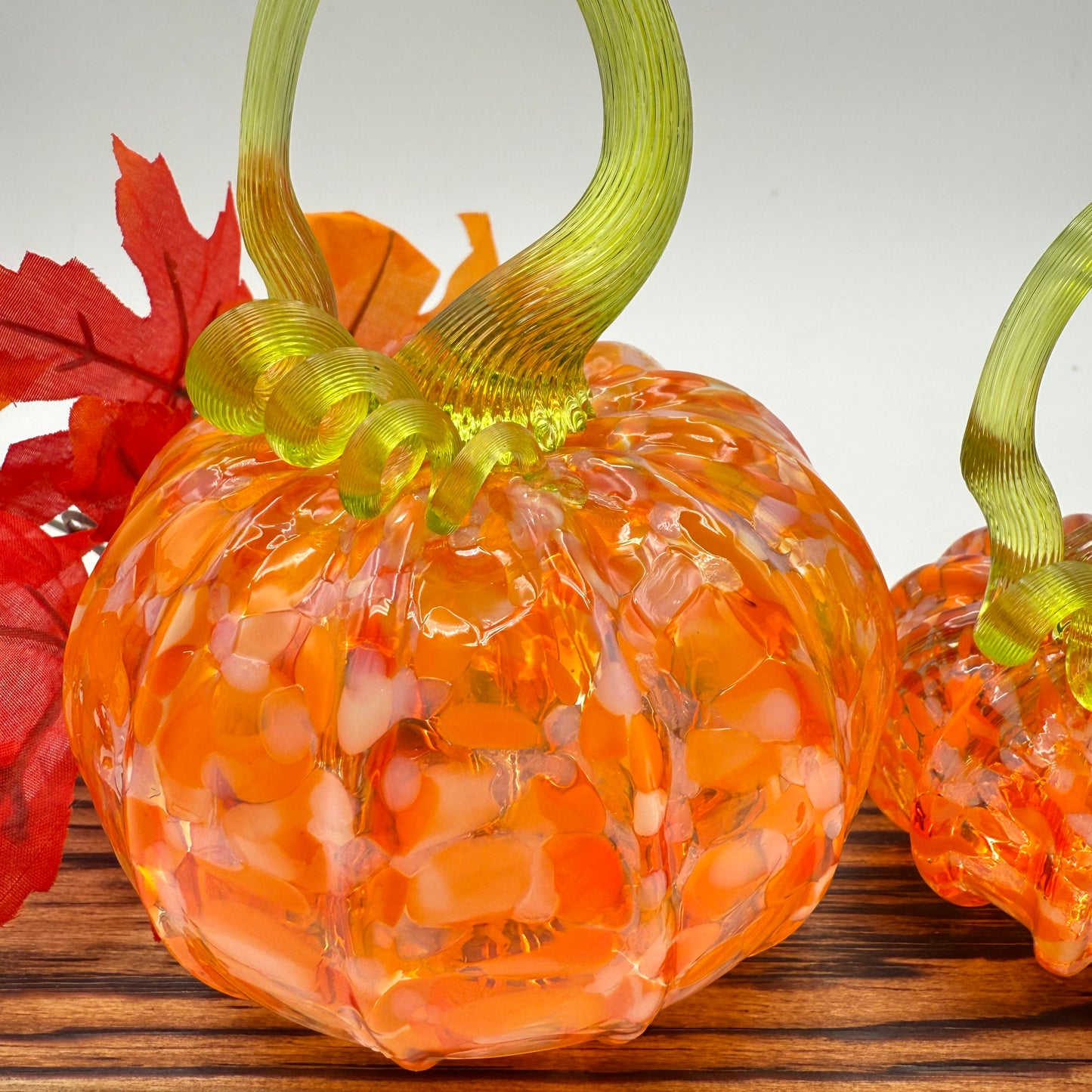 Fall Special Glass Pumpkin Orange Creamsicle Home Decor