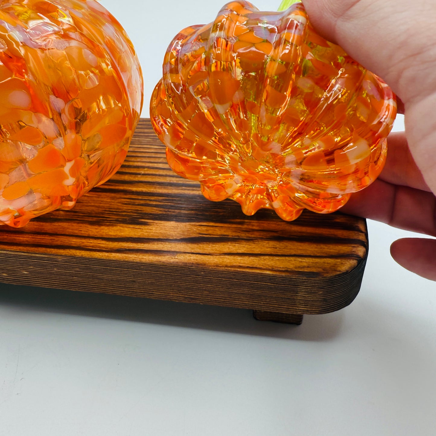 Fall Special Glass Pumpkin Orange Creamsicle Home Decor
