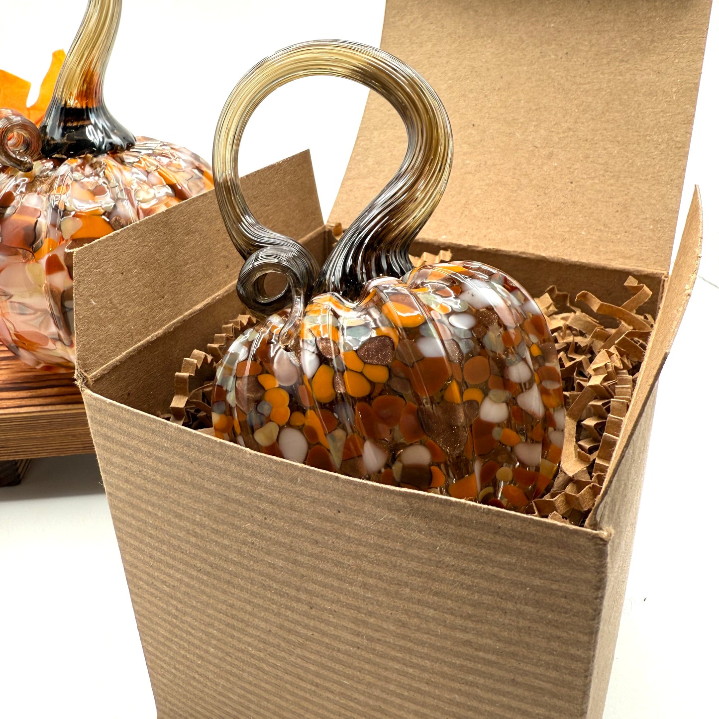 Fall Special Glass Pumpkin Harvest Gold Home Decor