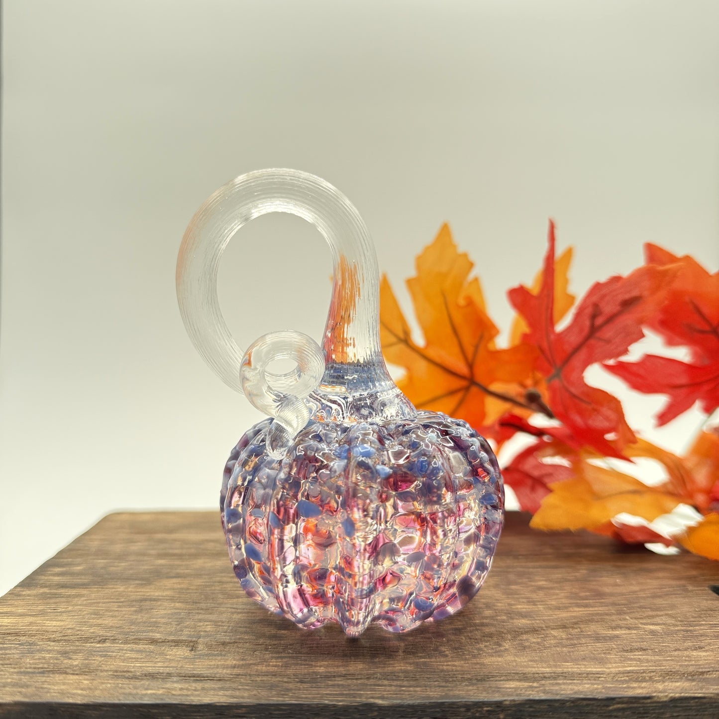 Fall Special Glass Pumpkin Lilac Lace Home Decor