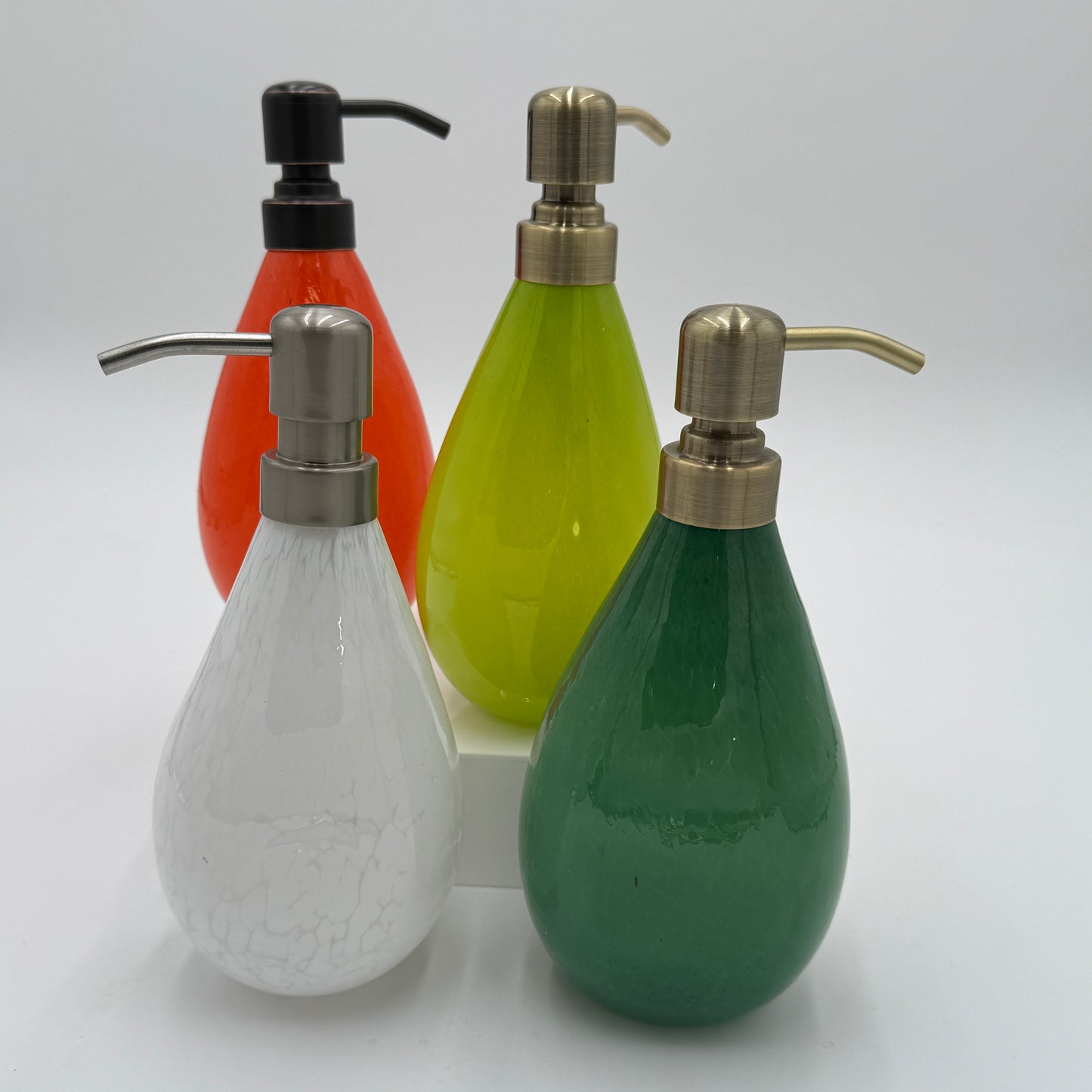 Primary Bold Series Handblown Glass Soap Dispensers