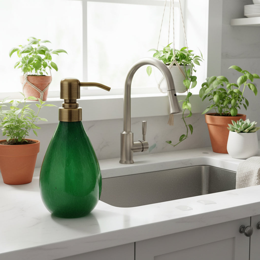 Primary Bold Series Handblown Glass Soap Dispensers