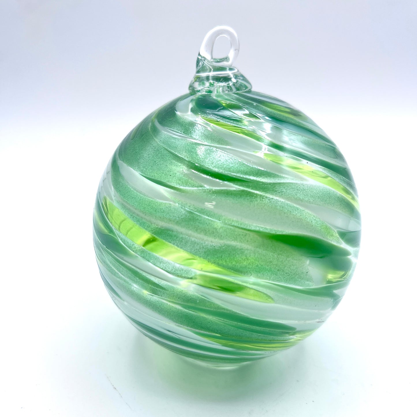Exotic Emerald Glass Ornament Hand-Blown Artisan Decor