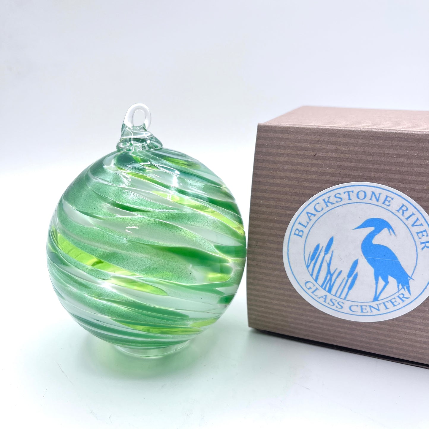Exotic Emerald Glass Ornament Hand-Blown Artisan Decor