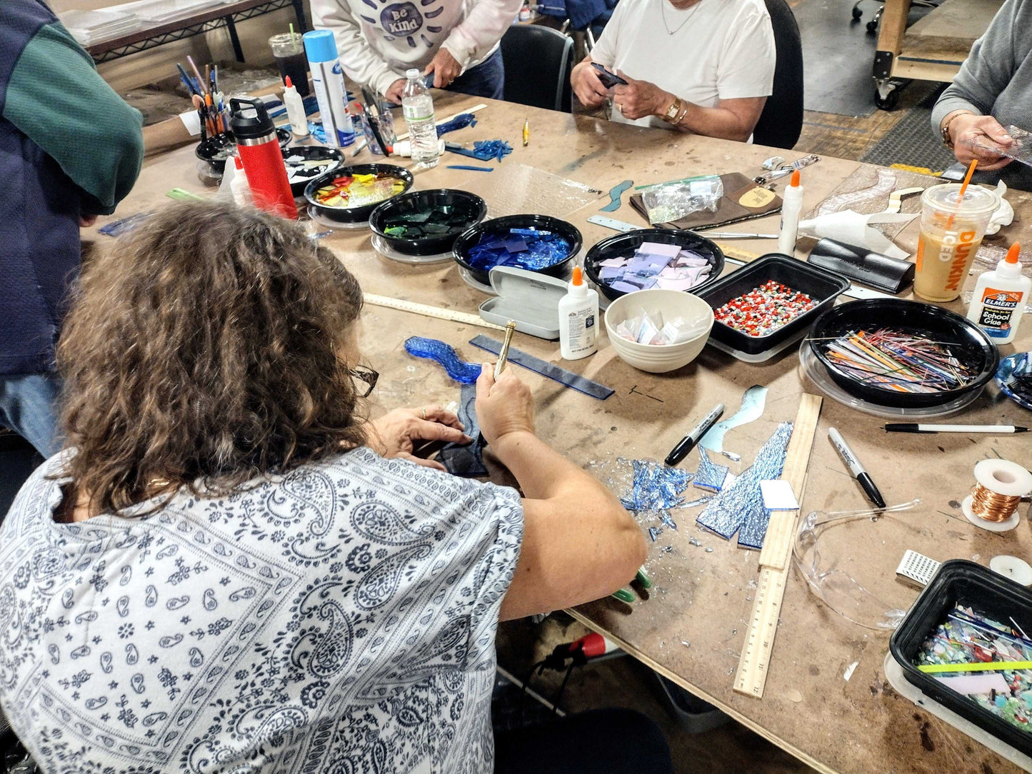 fused glass garden stakes