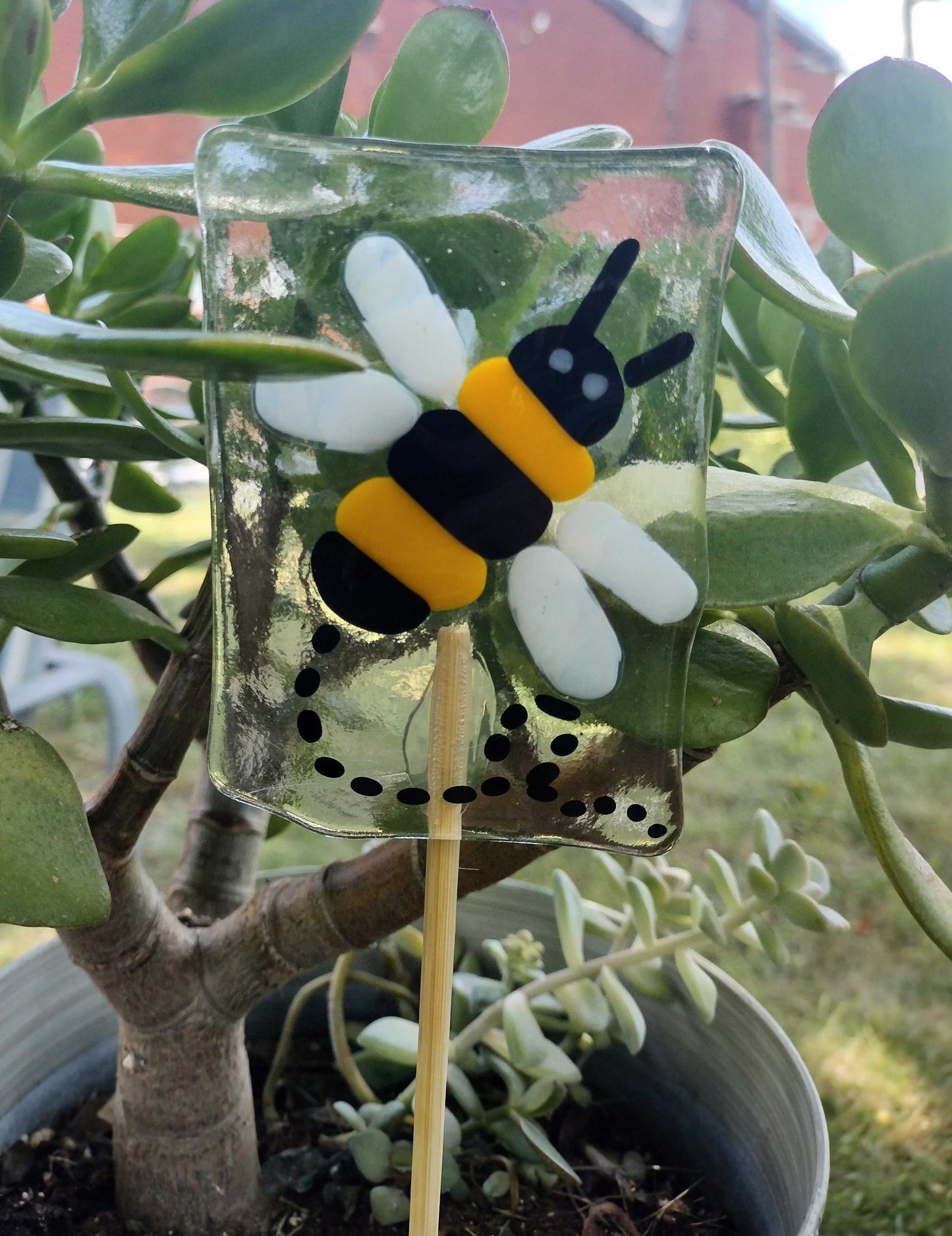 fused glass garden stakes