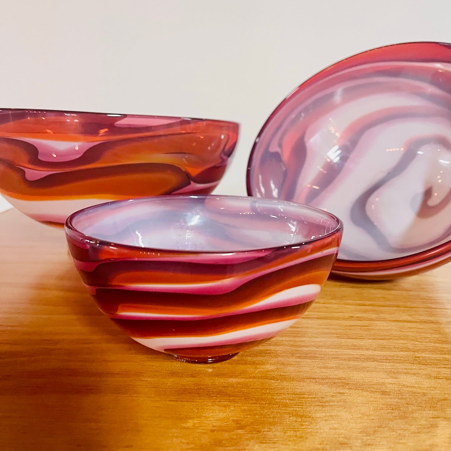 Hand Blown Glass Lava Wave Bowl- 3 Sizes