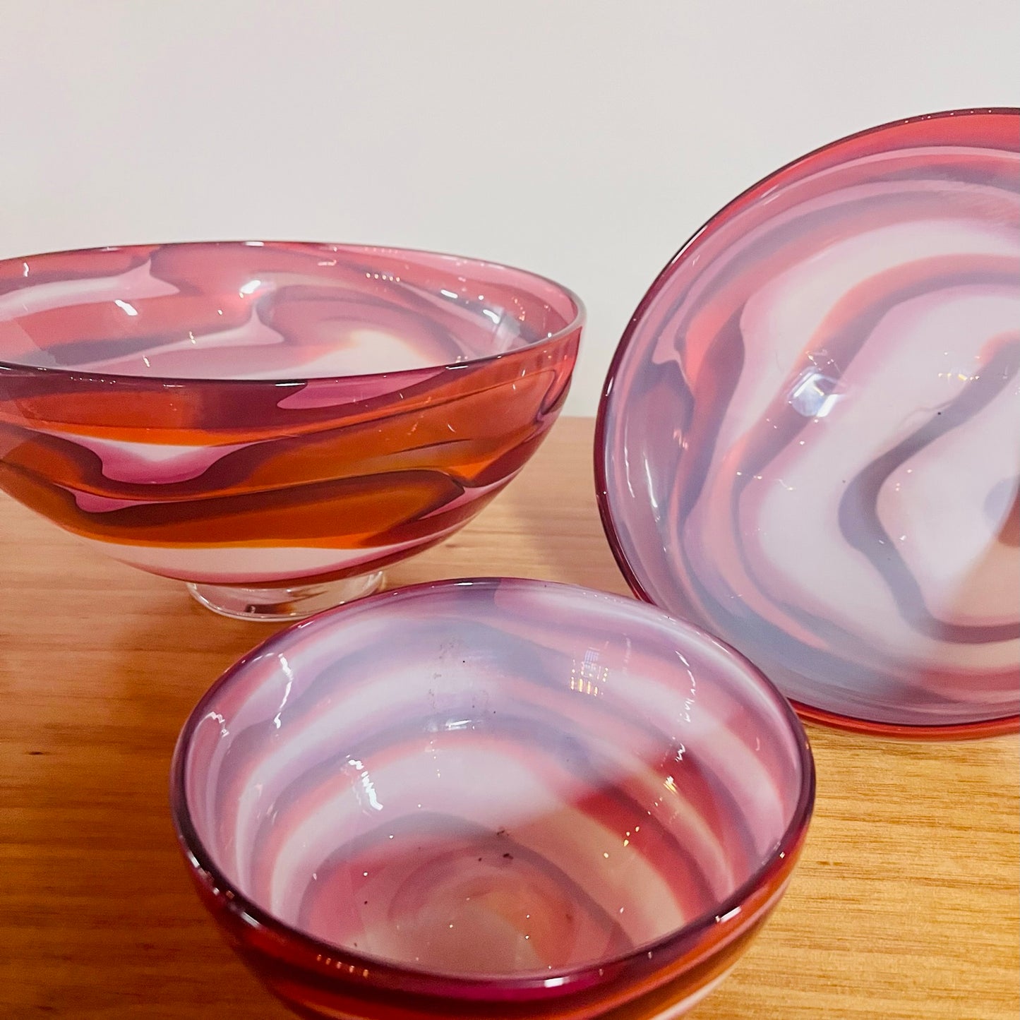 Hand Blown Glass Lava Wave Bowl- 3 Sizes