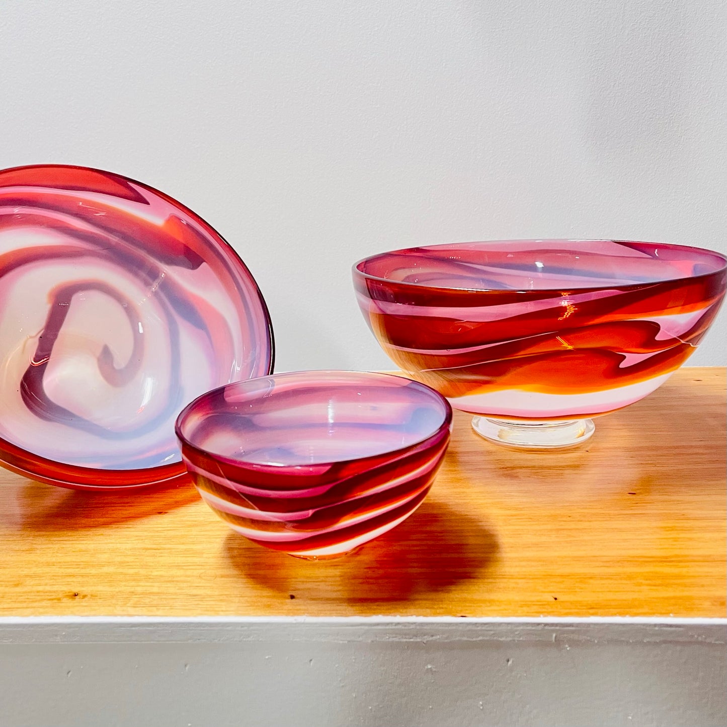 Hand Blown Glass Lava Wave Bowl- 3 Sizes