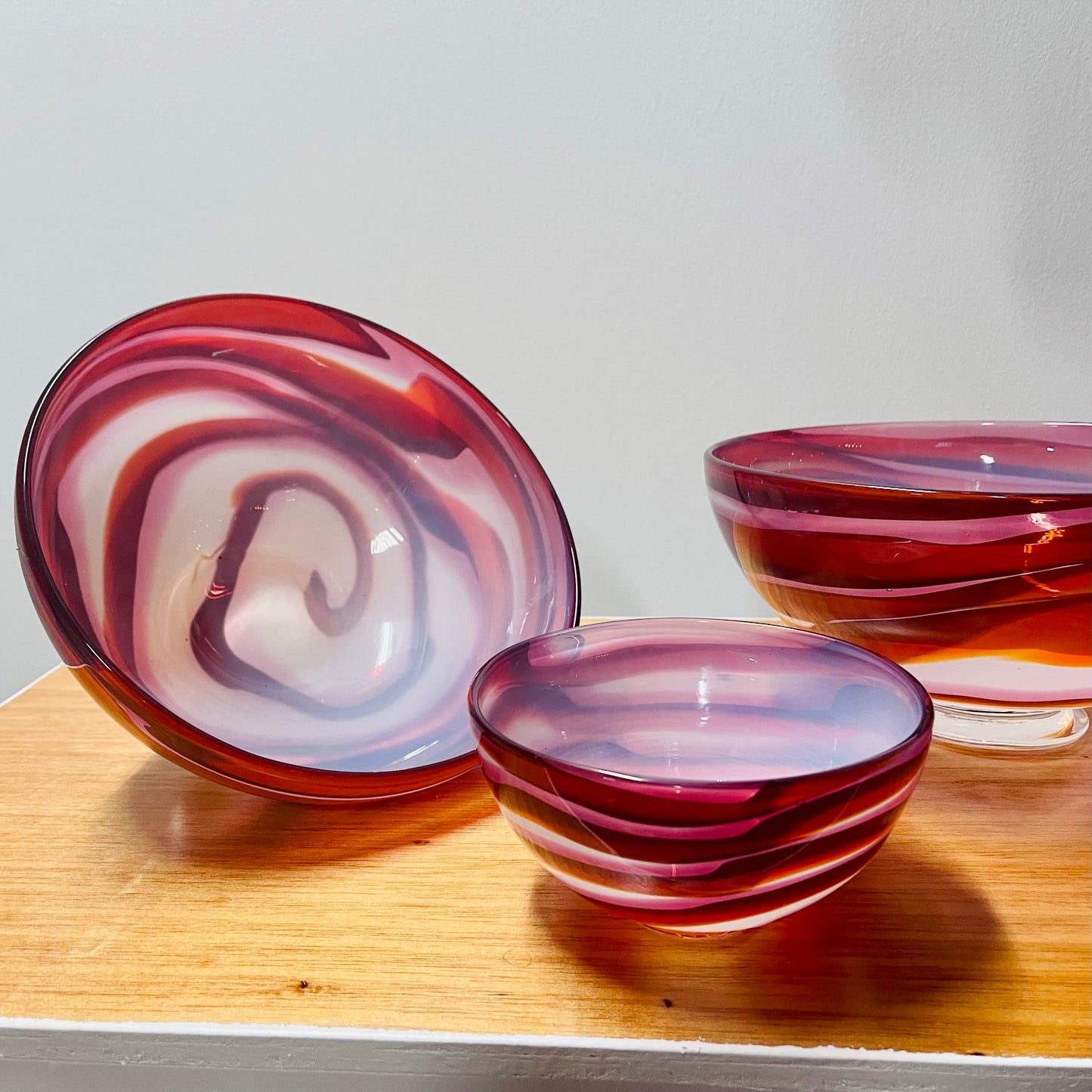 Hand Blown Glass Lava Wave Bowl- 3 Sizes