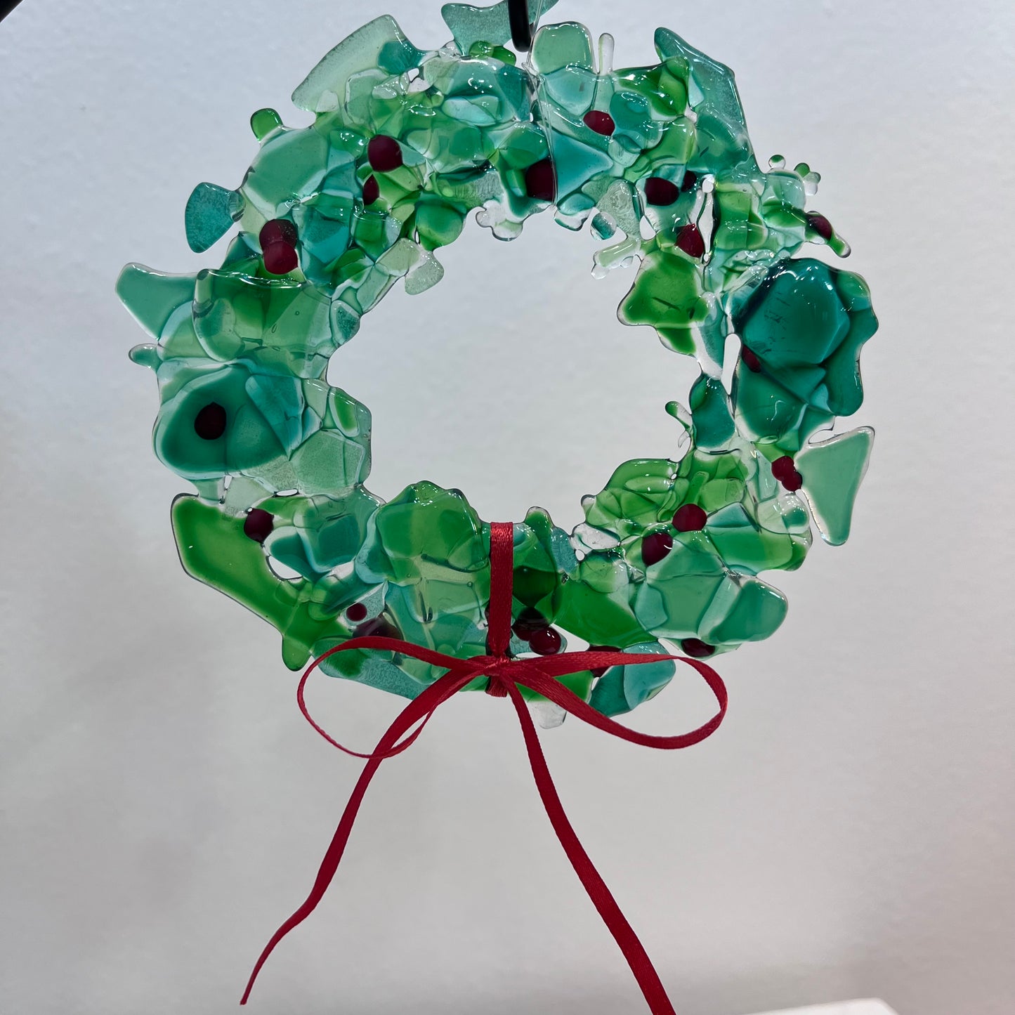 Fused Glass Holiday Wreath
