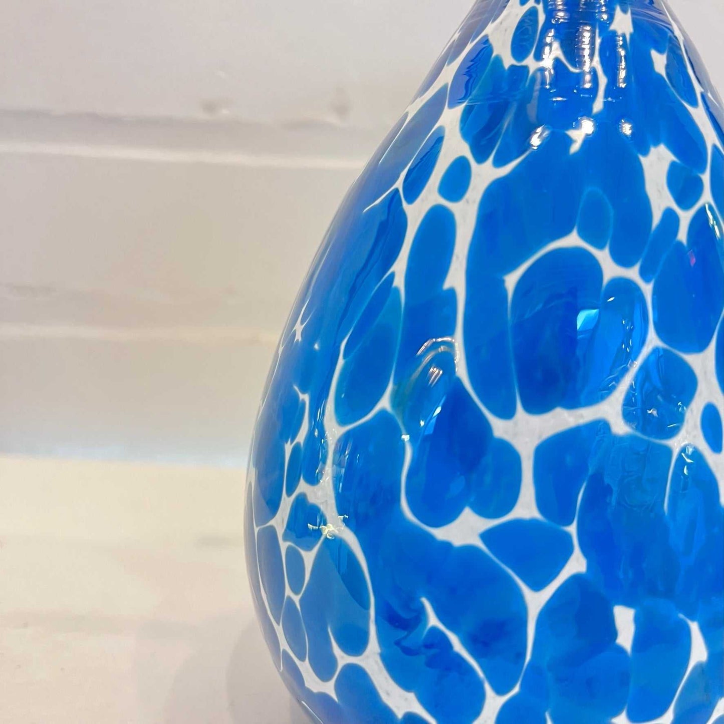 Bluestone soap dispenser with blue and white patterned ceramic design for bathroom decor