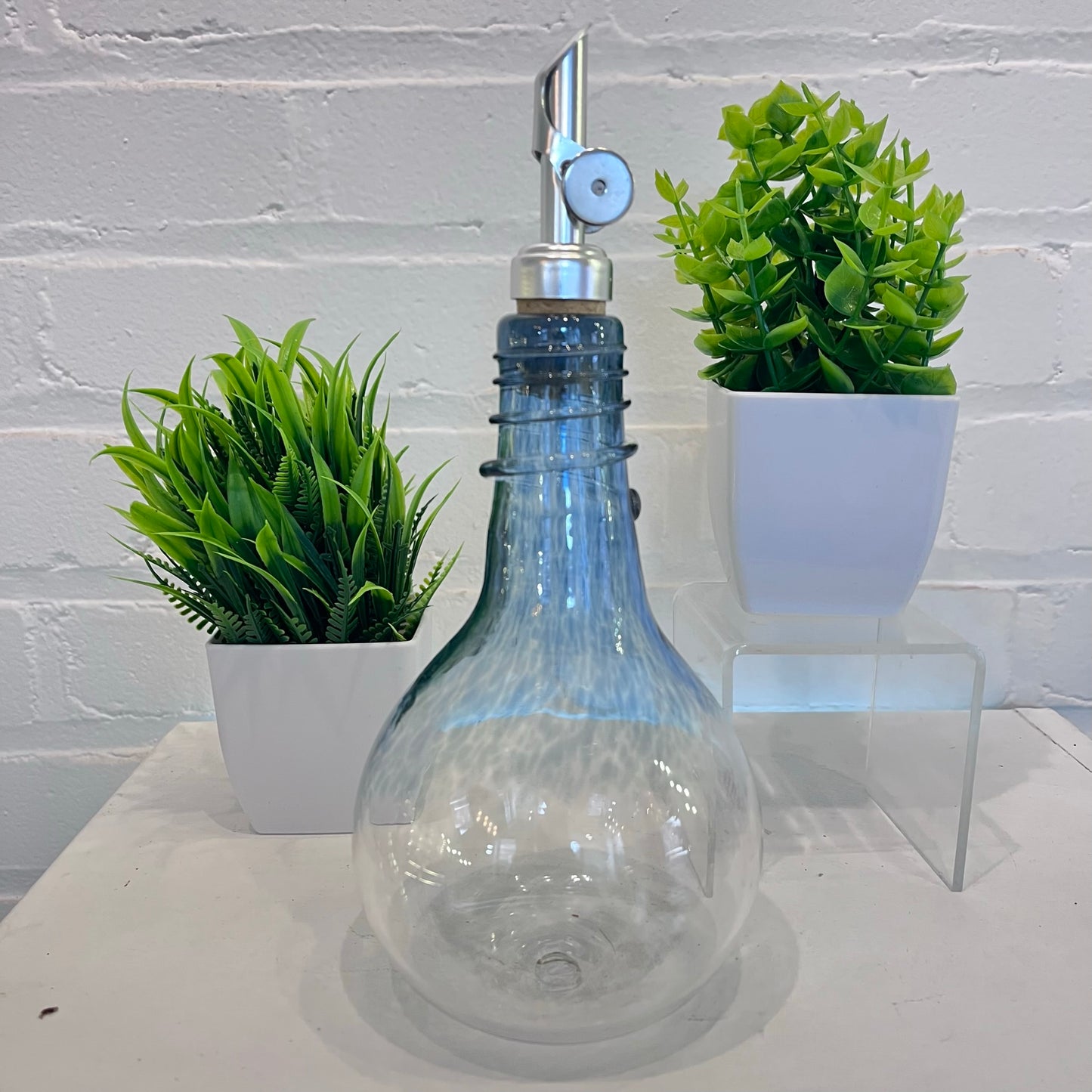 Blue Spiral Oil & Vinegar Drizzler Bottles