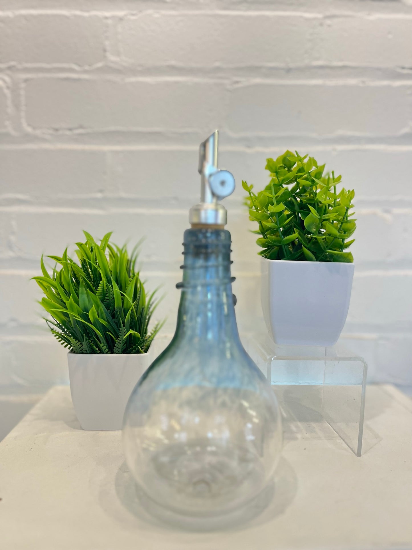 Blue Spiral Oil & Vinegar Drizzler Bottles