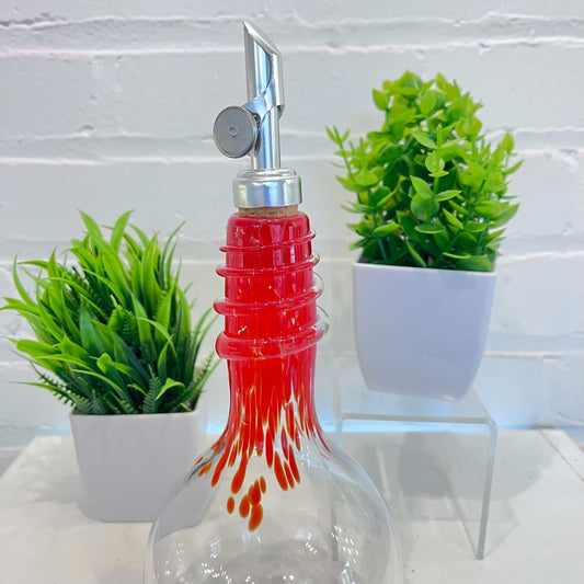 Red Spiral Oil & Vinegar Drizzler Bottles