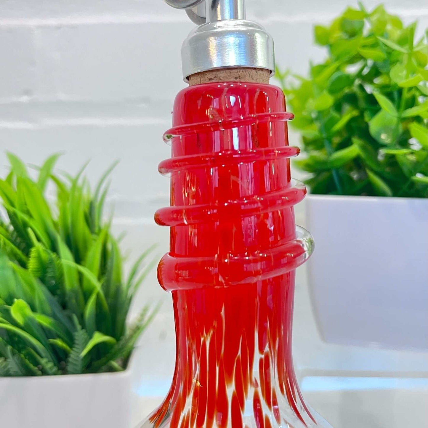 Red Spiral Oil & Vinegar Drizzler Bottles