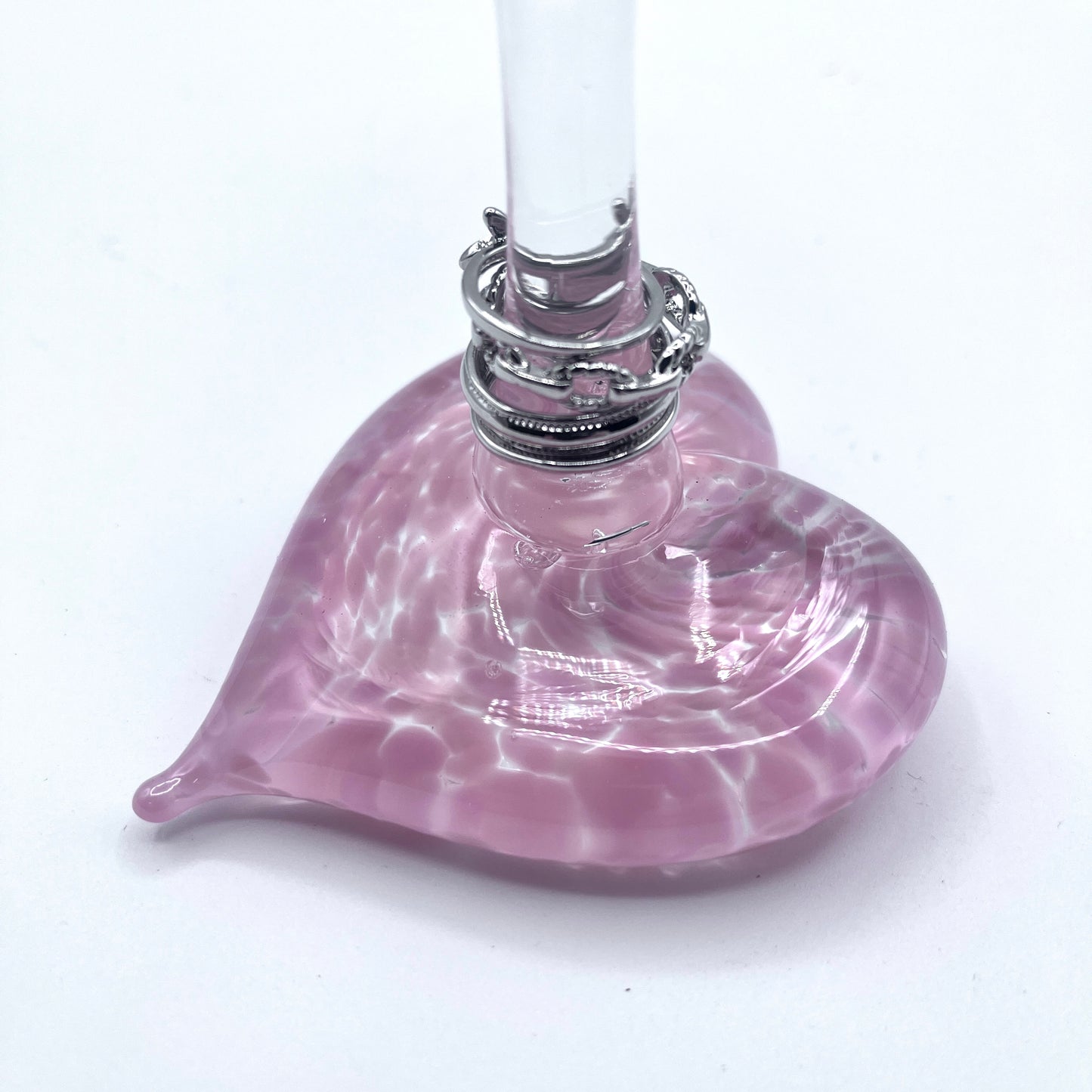 Glass Heart Ring Stand and Jewelry Holder