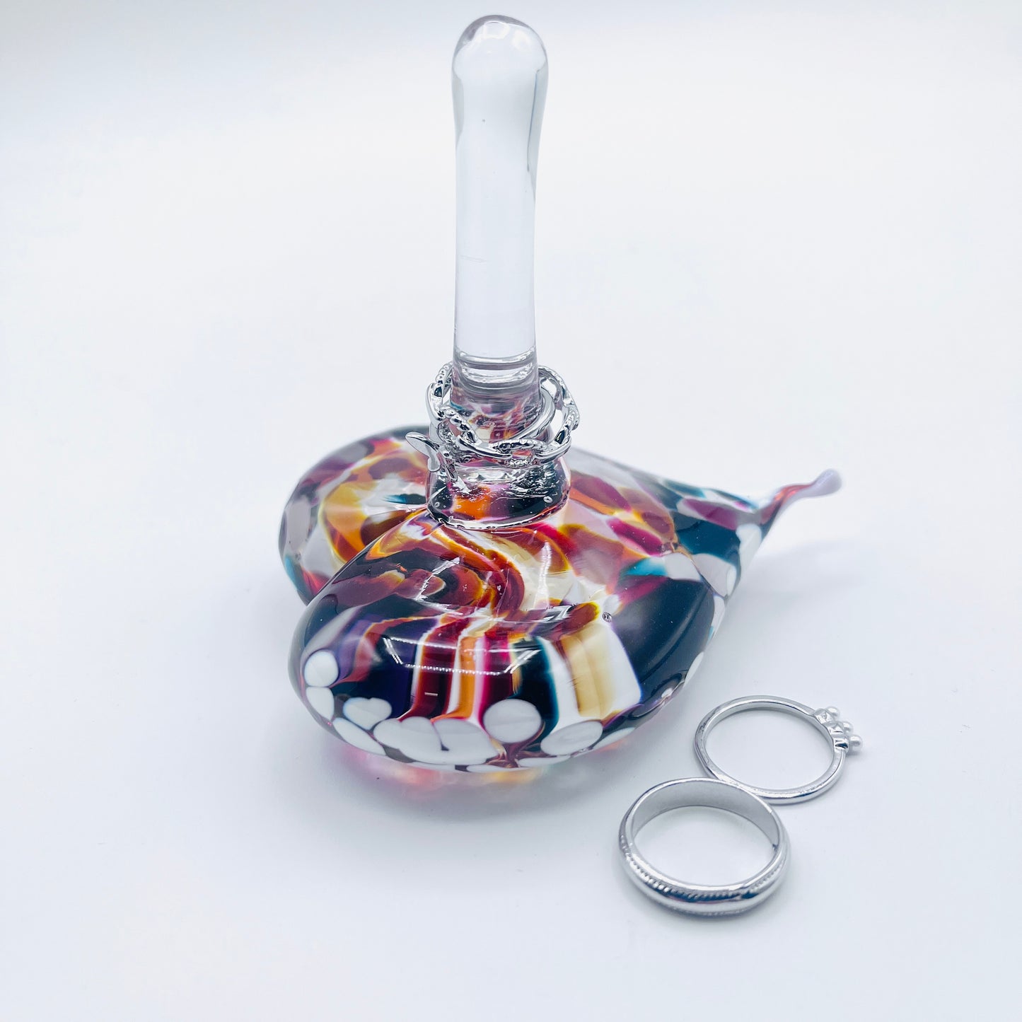 Glass Heart Ring Stand and Jewelry Holder