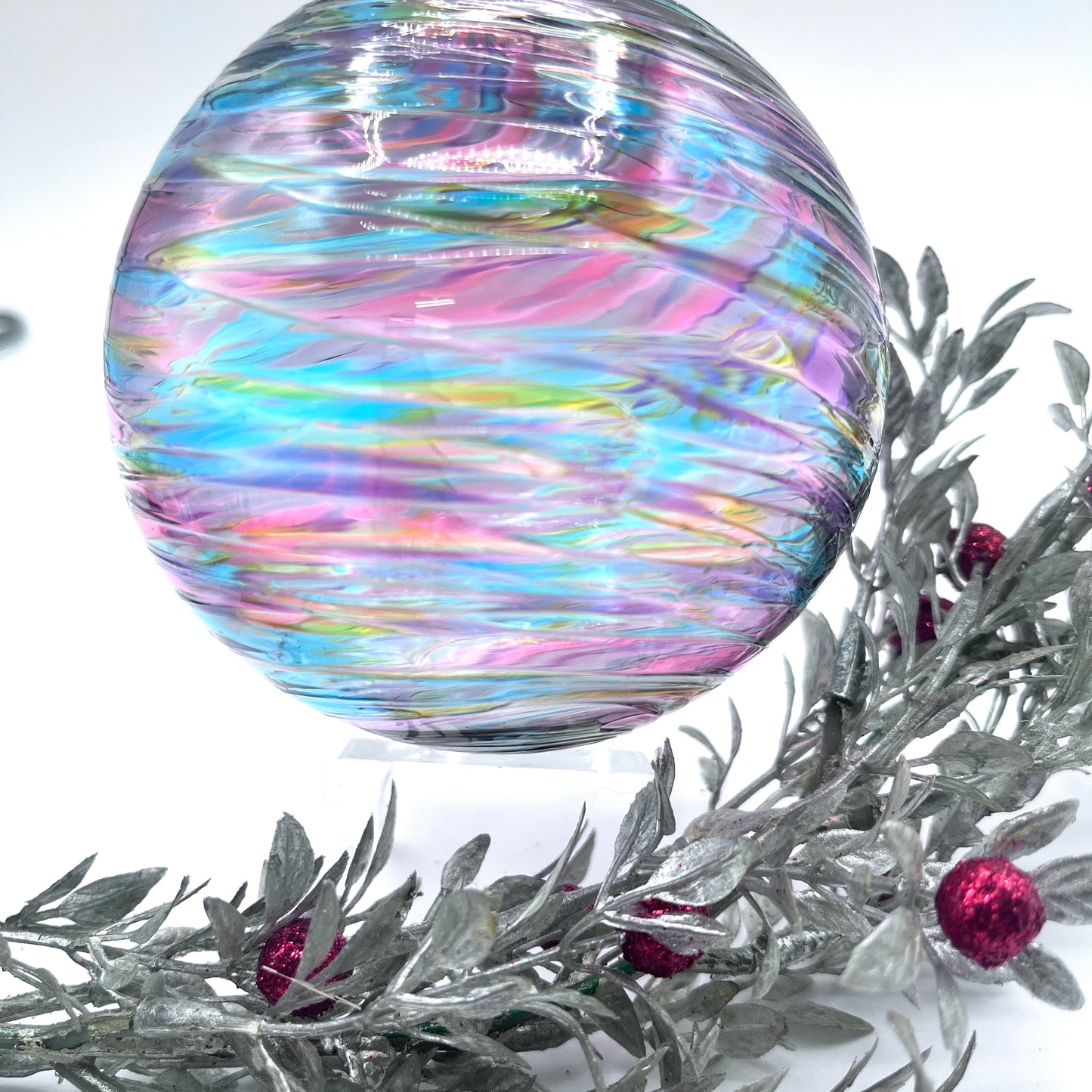 Blue Mix Twist Glass Ornament