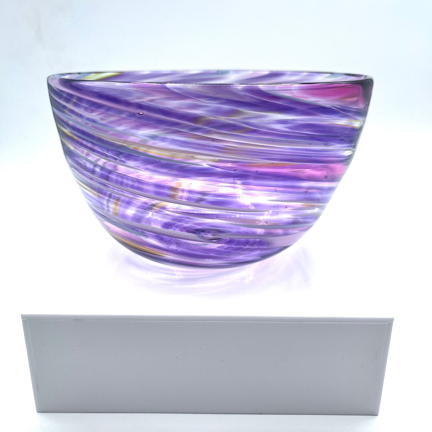 Fuschia Twist Blown Glass Bowl