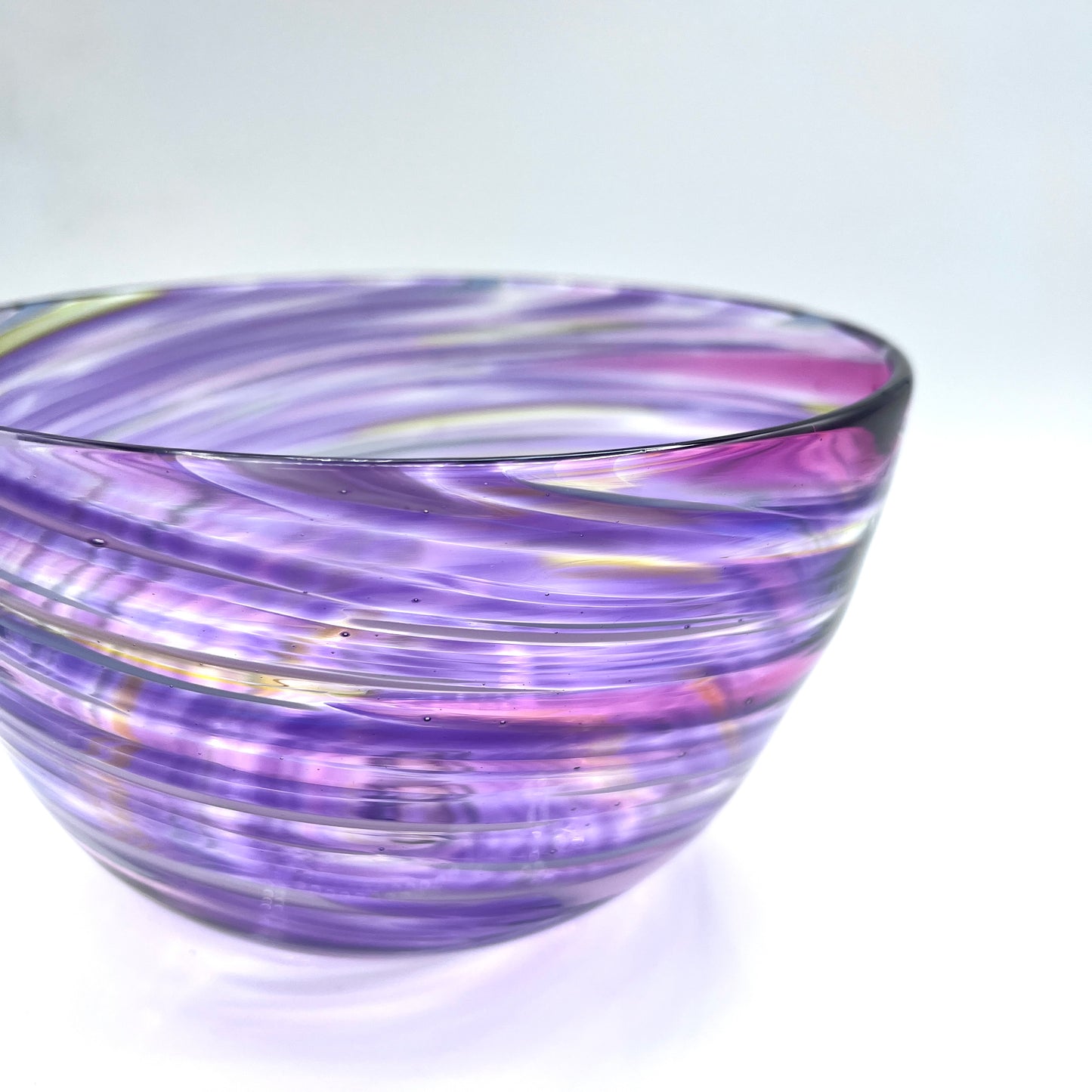Fuschia Twist Blown Glass Bowl