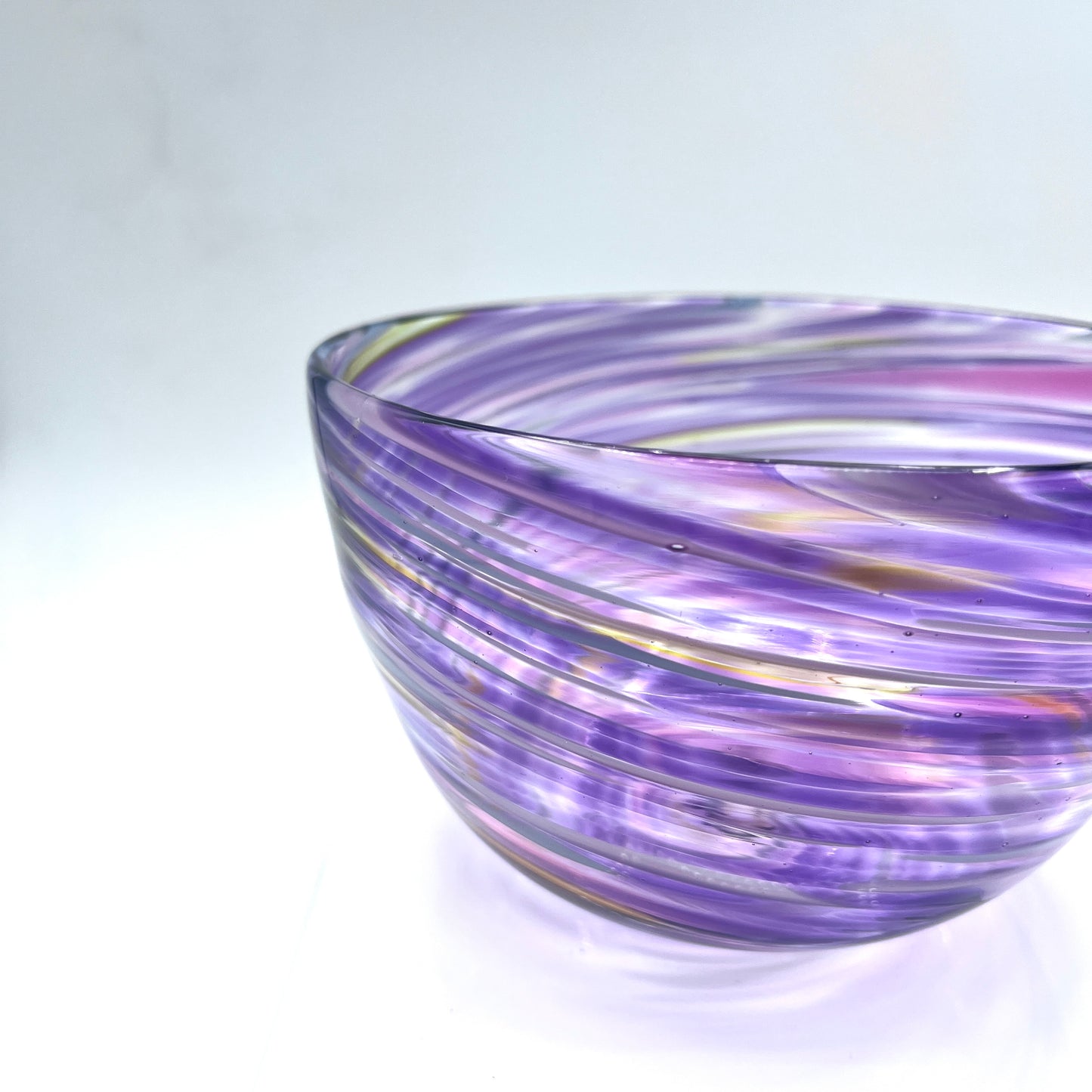 Fuschia Twist Blown Glass Bowl