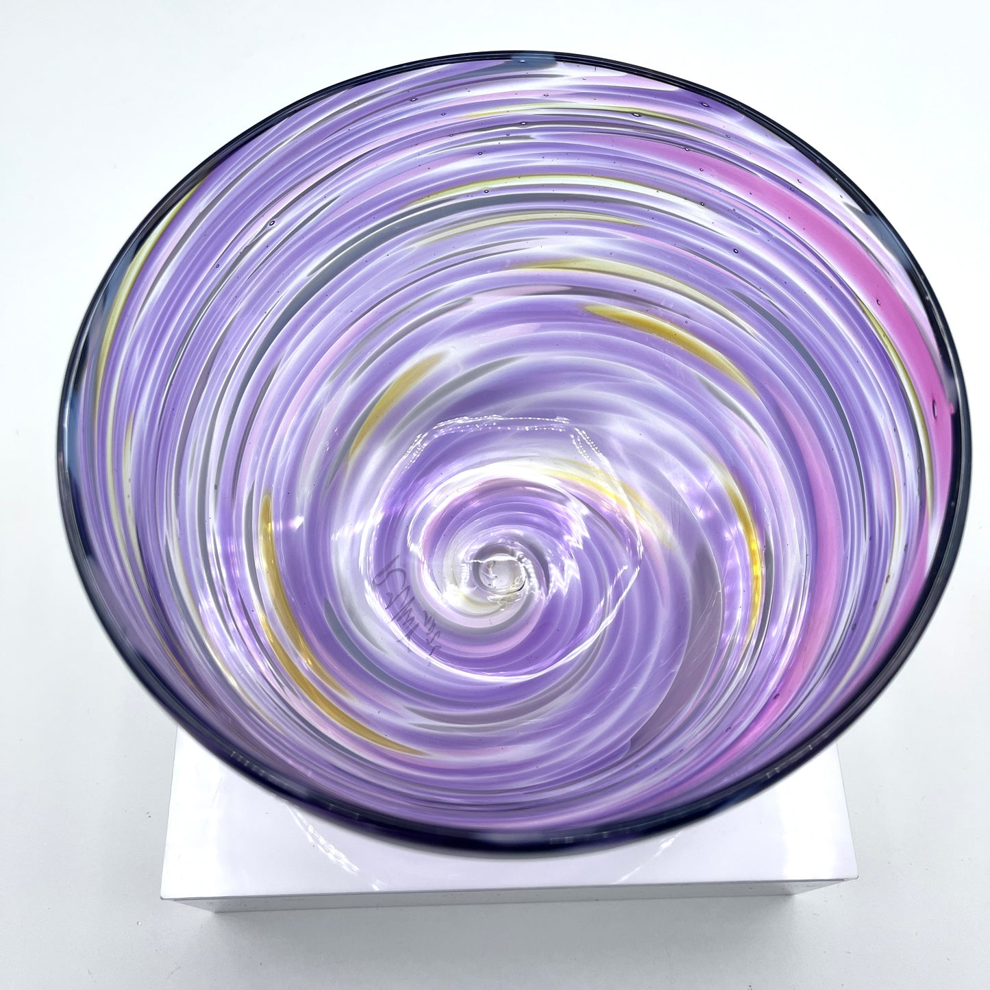 Fuschia Twist Blown Glass Bowl