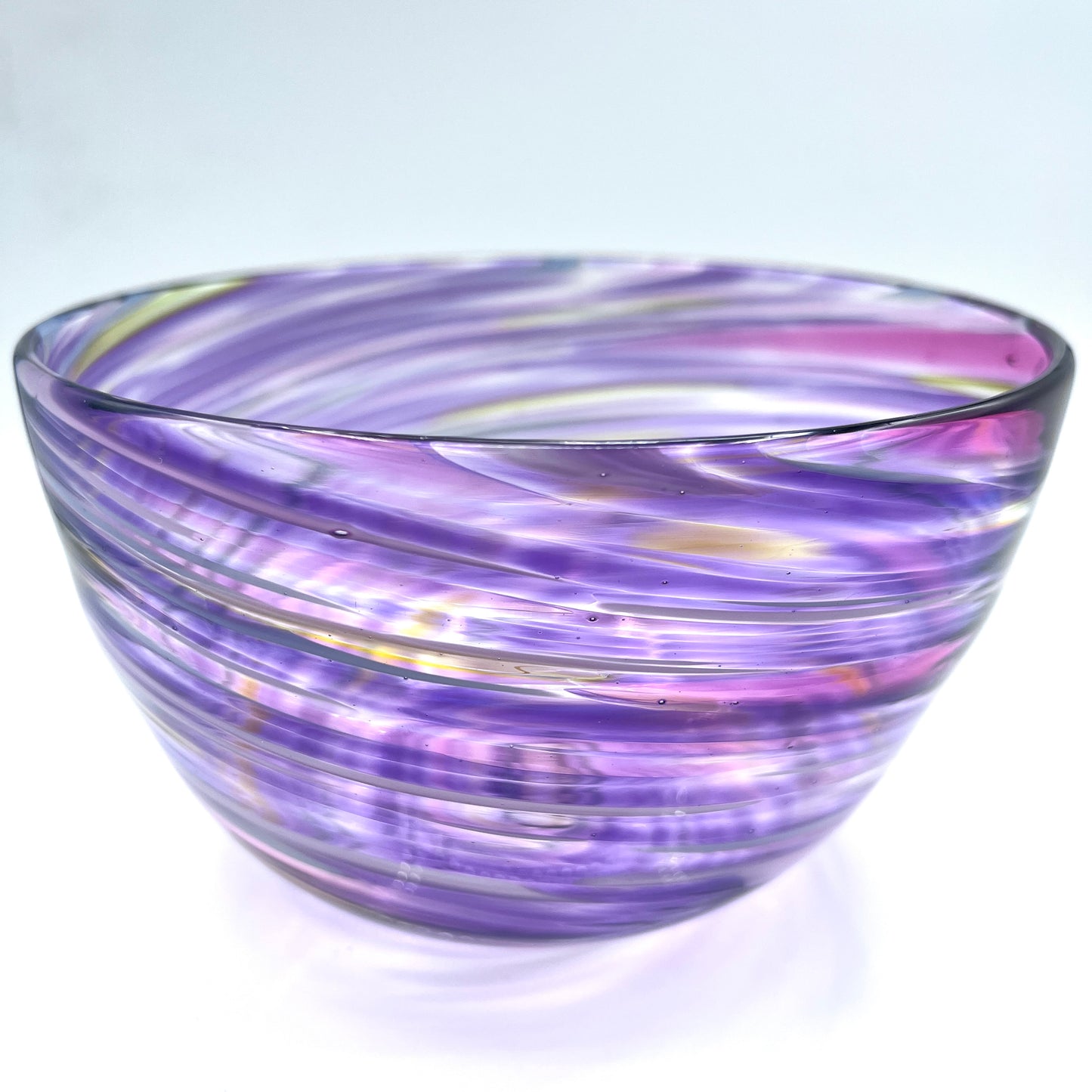 Fuschia Twist Blown Glass Bowl