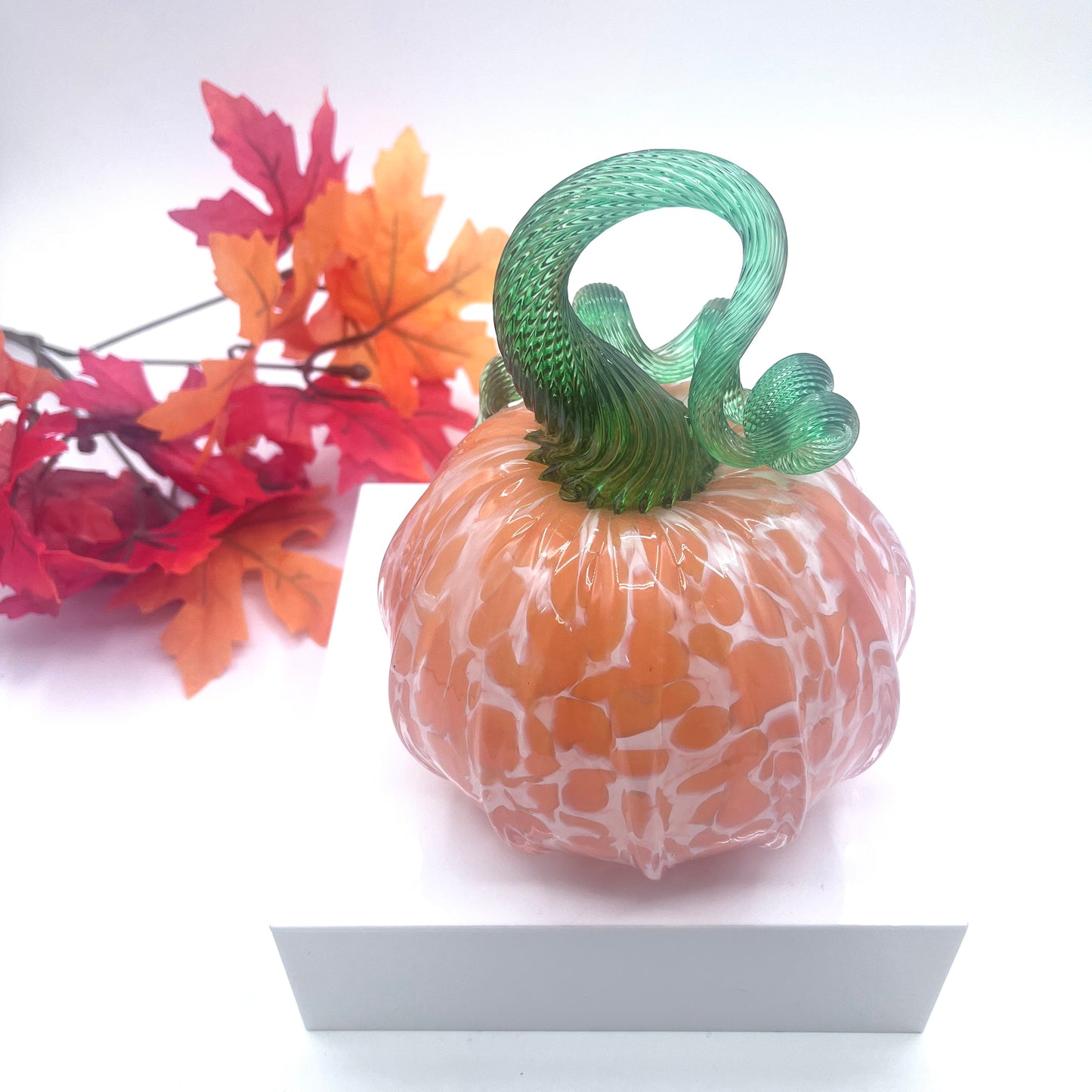 Glass Pumpkin Orange Creamsicle