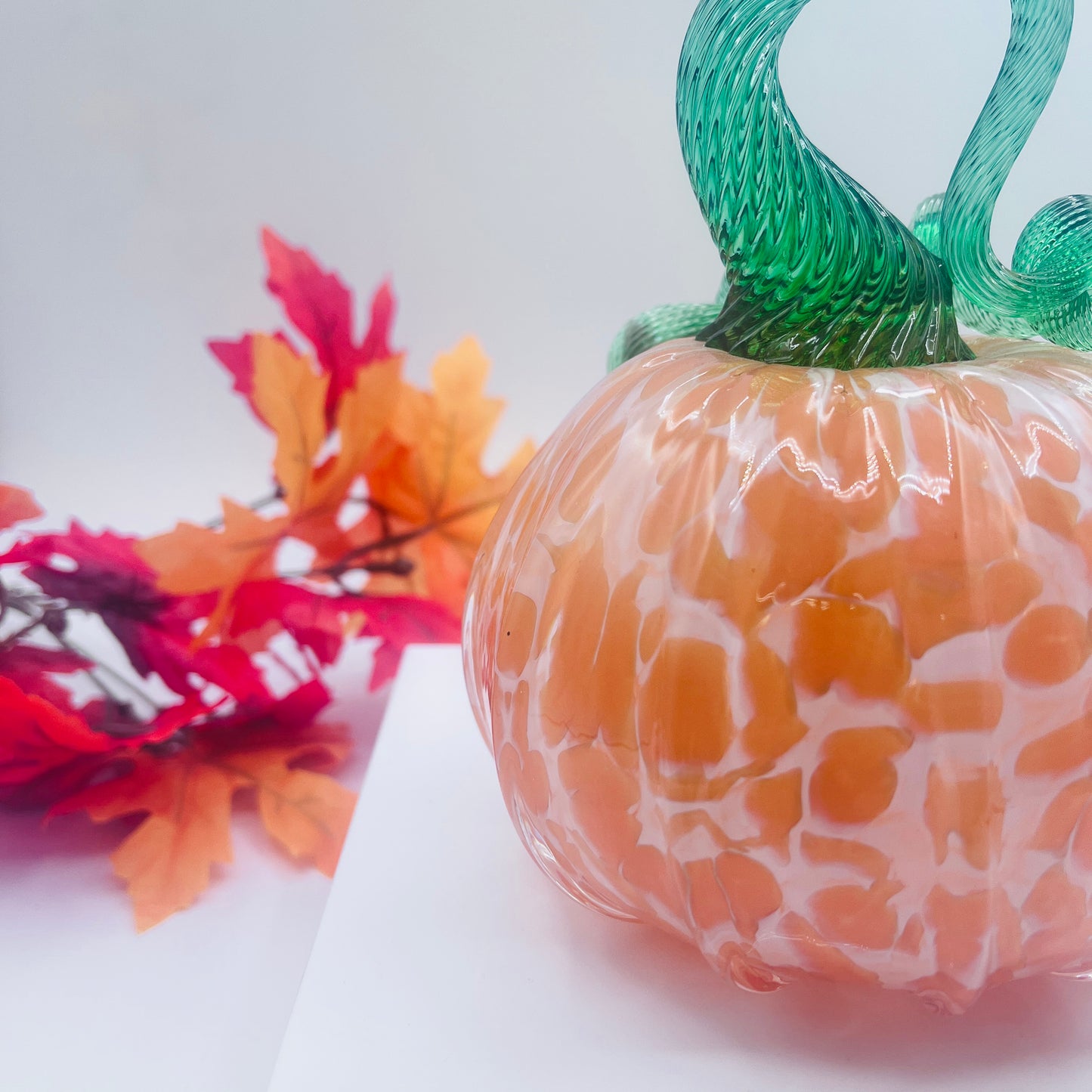 Glass Pumpkin Orange Creamsicle