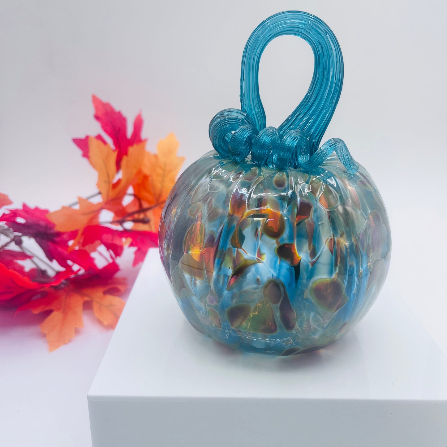 Glass Pumpkin Silver and Gold