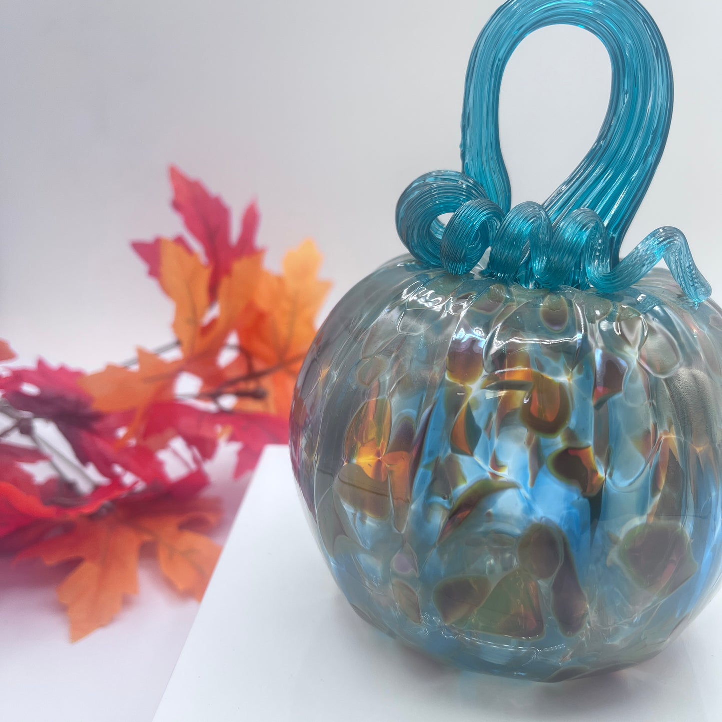 Glass Pumpkin Silver and Gold