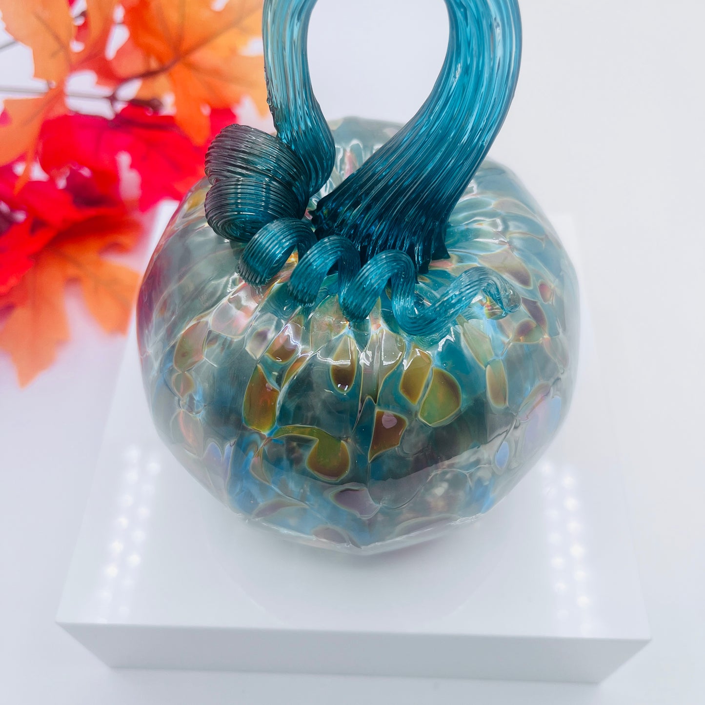 Glass Pumpkin Silver and Gold