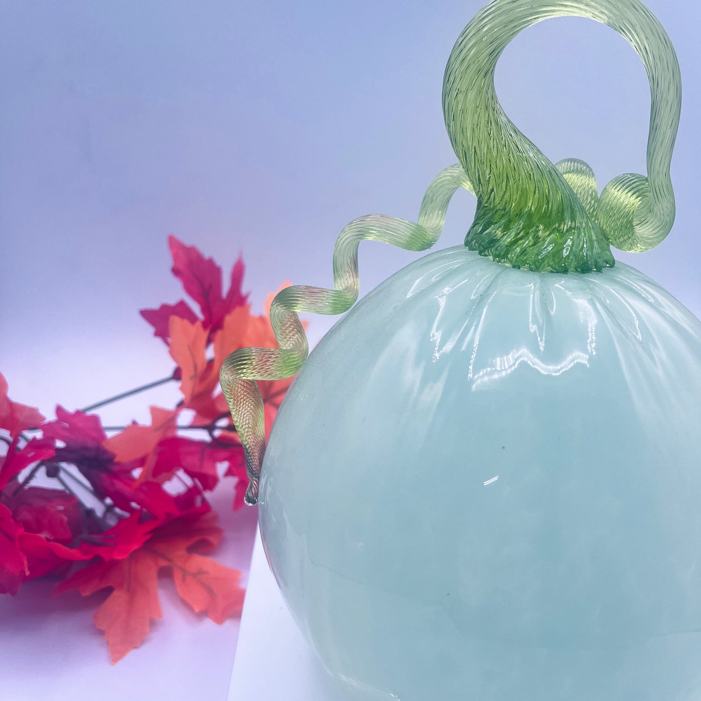 Glass Pumpkin Celedon Large