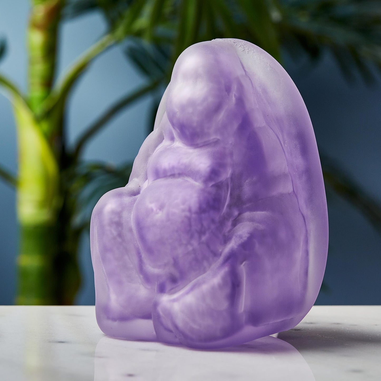 Purple Hand Blown Glass Buddha Light