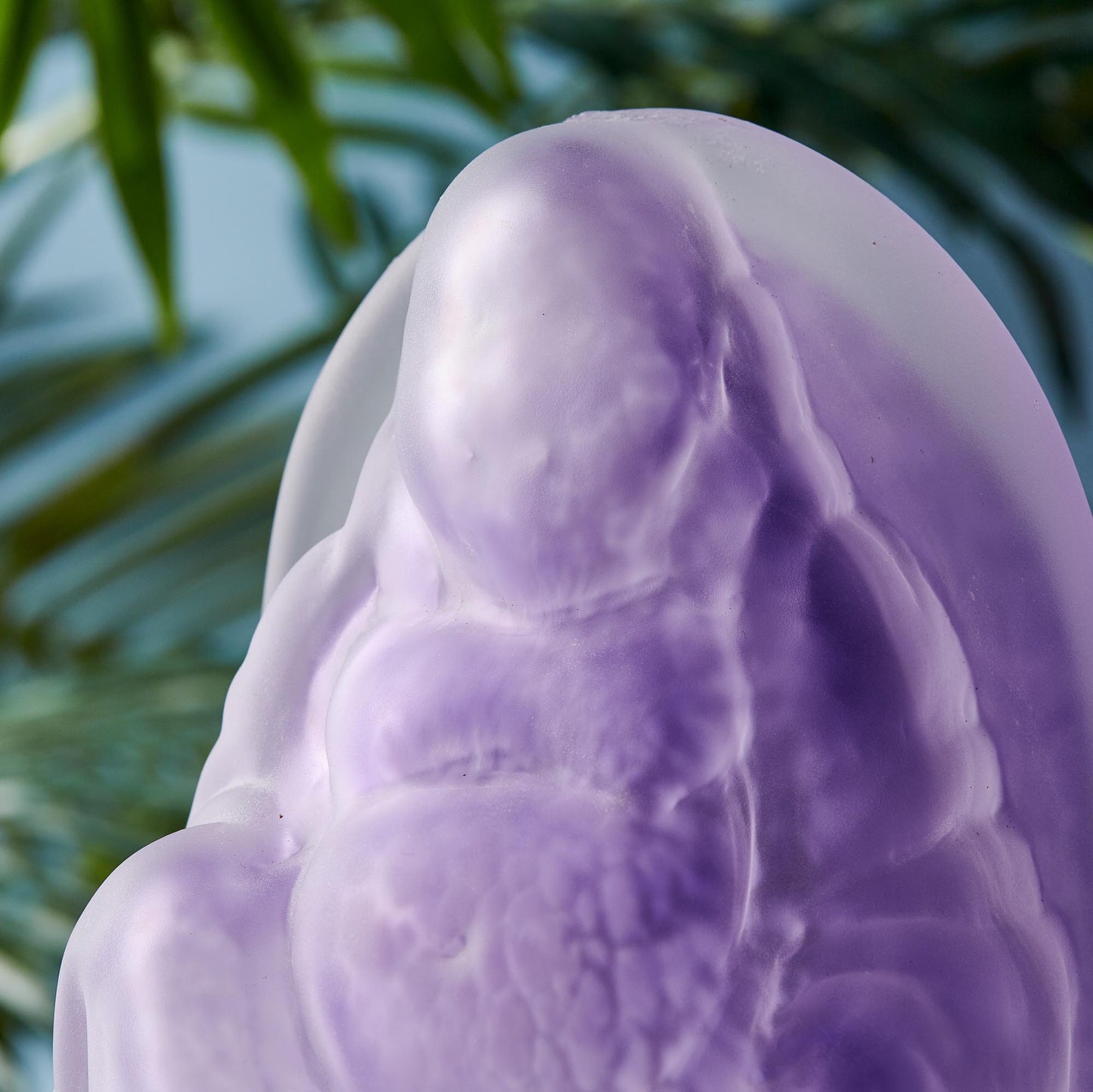 Purple Hand Blown Glass Buddha Light