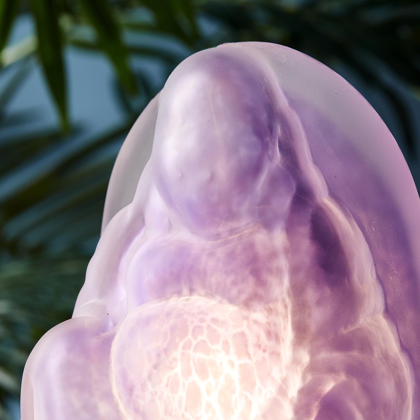 Purple Hand Blown Glass Buddha Light