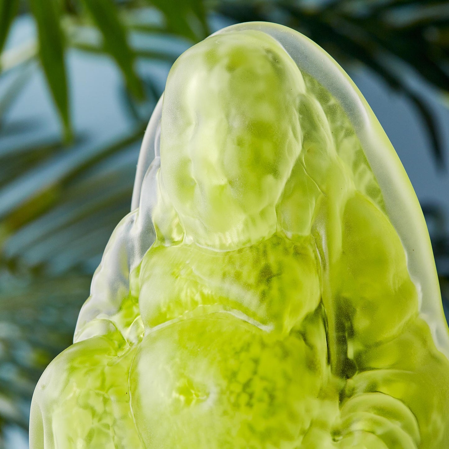 Olive Hand Blown Glass Buddha Light