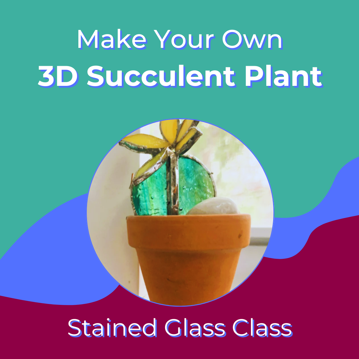 Make Your Own Stained Glass 3D Succulent Plant with Pot