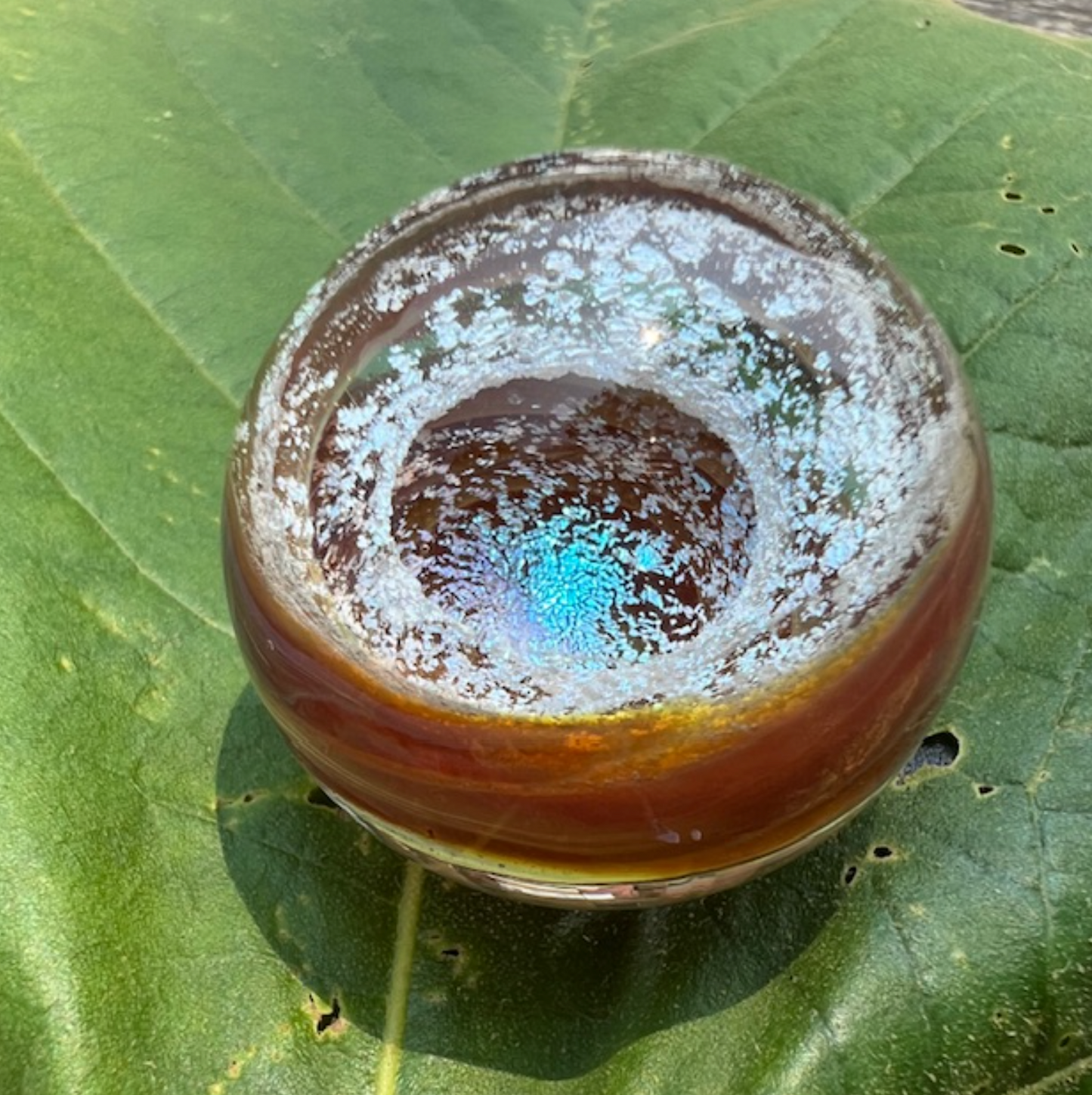 Ashes to Art Glass Memorial Paperweight Orb