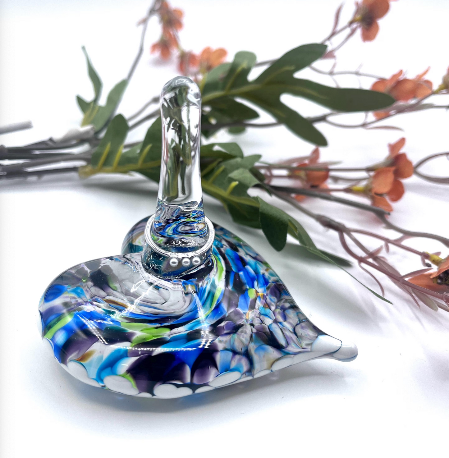 Glass Heart Ring Stand and Jewelry Holder