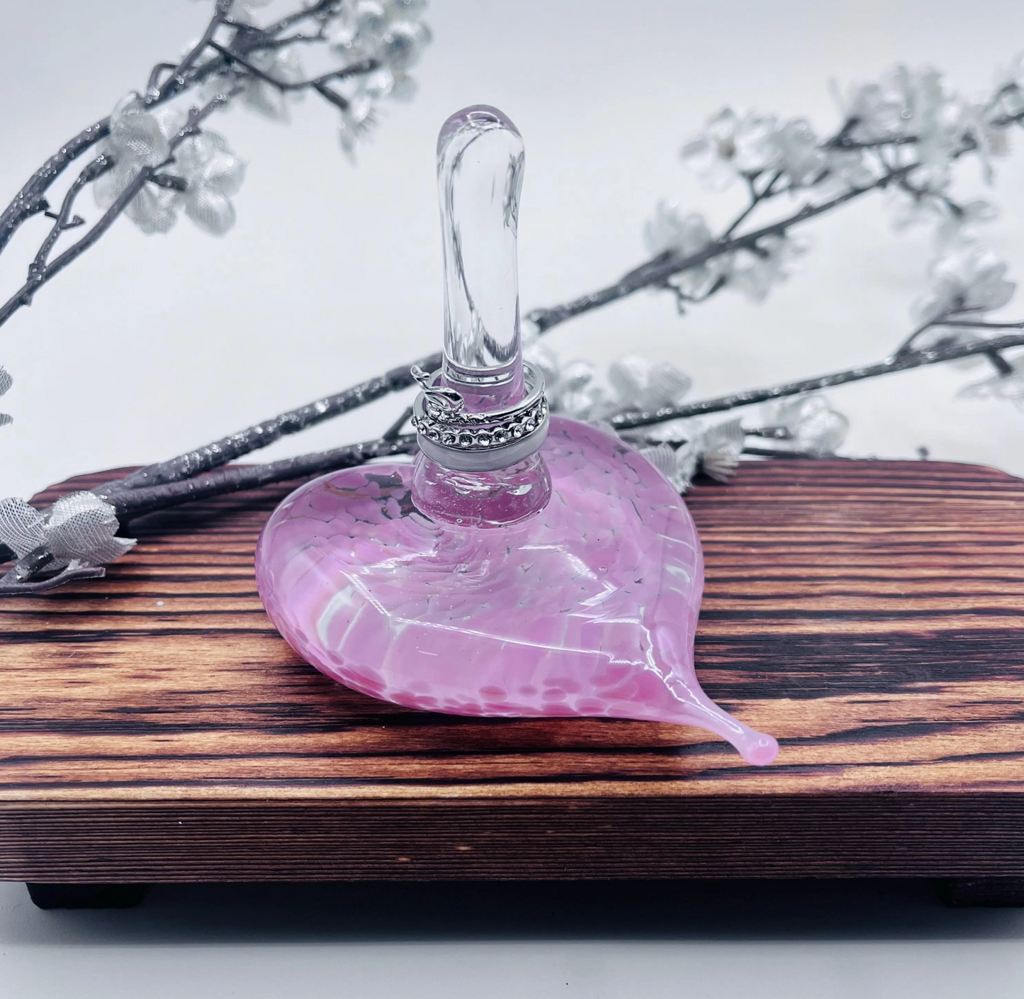 Glass Heart Ring Stand and Jewelry Holder