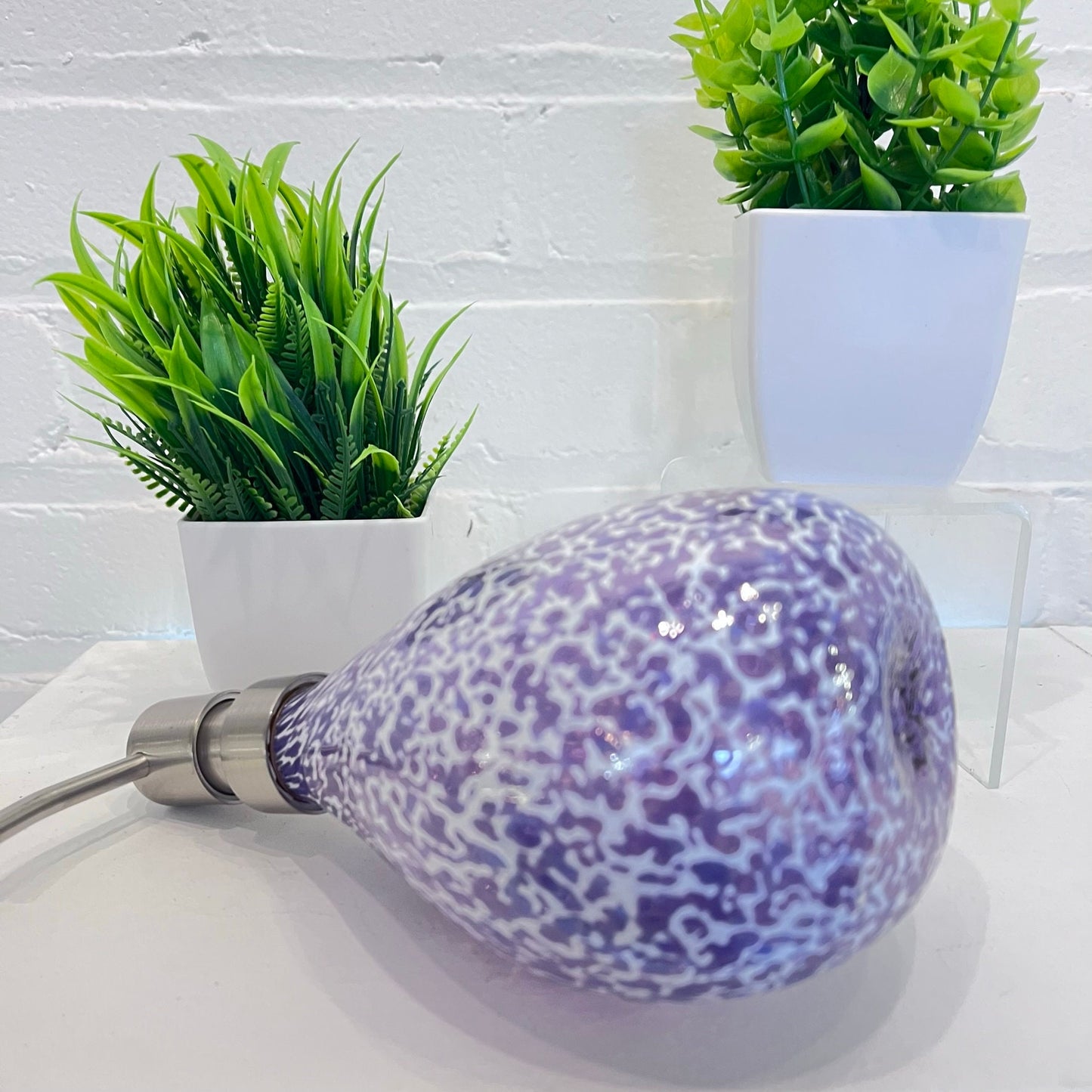 Hyacinth Speckled Hand Blown Glass Soap Dispenser