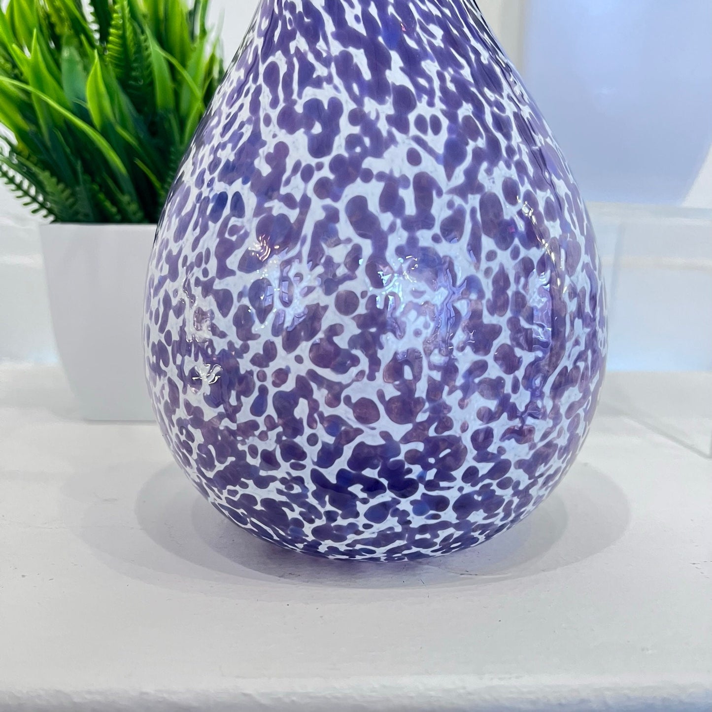 Hyacinth Speckled Hand Blown Glass Soap Dispenser