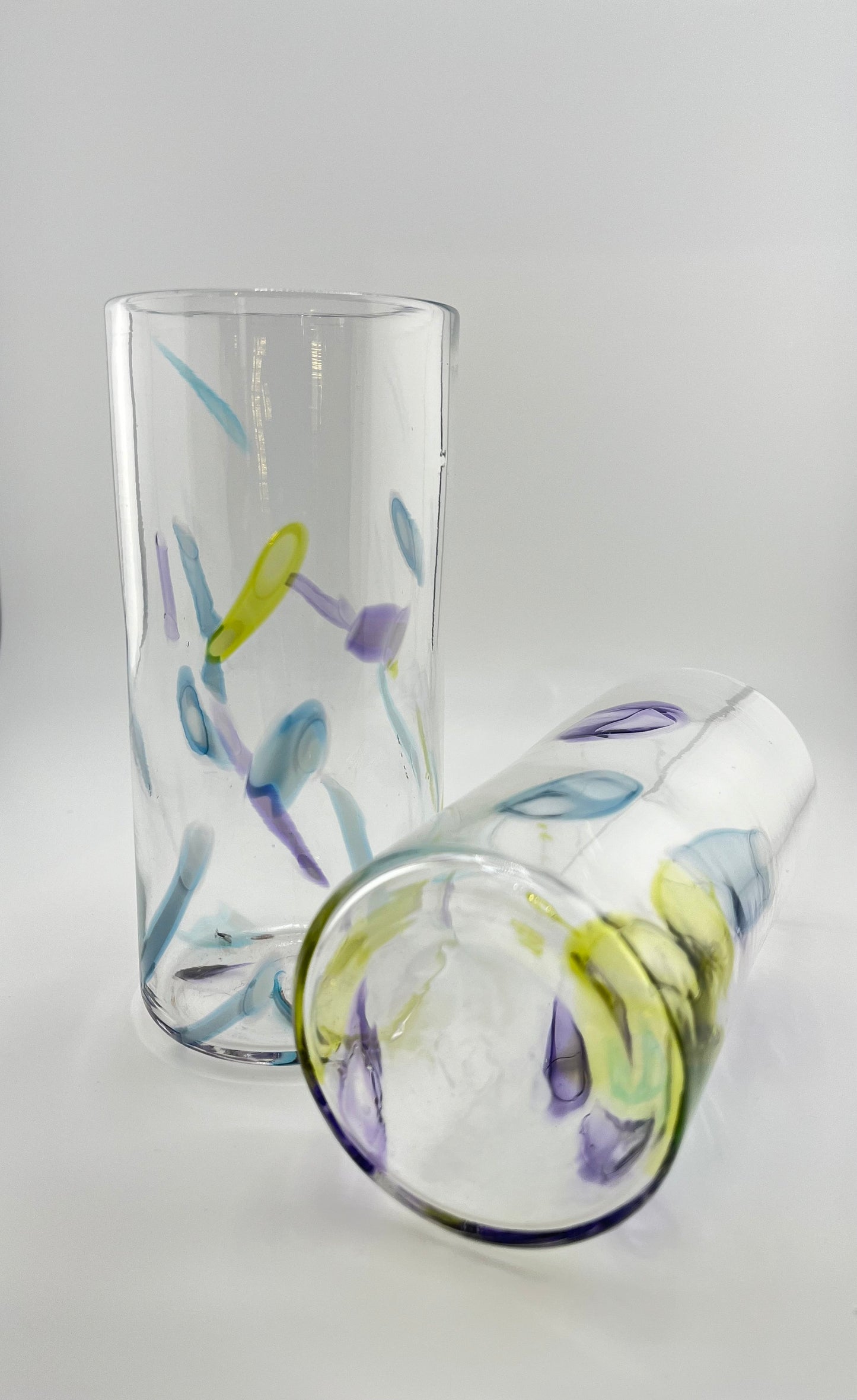 Super Sassy Set of Two High Ball Hand Blown Glasses