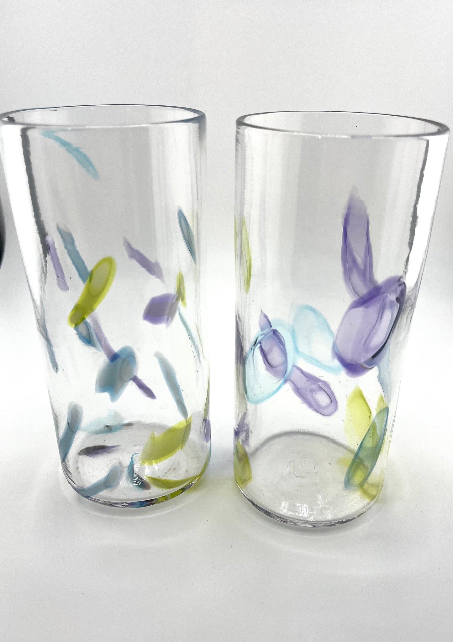 Super Sassy Set of Two High Ball Hand Blown Glasses