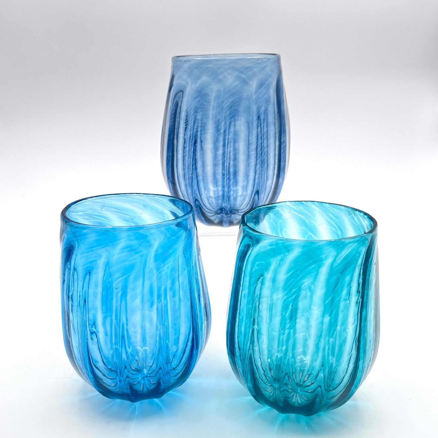 |Stemless Wine Glasses | Sea Dream | Hand Blown Glass Made in Rhode Island